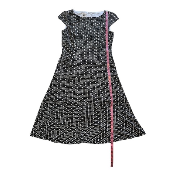 Anne Klein A-Line Fit & Flare Dress With Tiers Black & White  - Size 8 - Picture 7 of 9